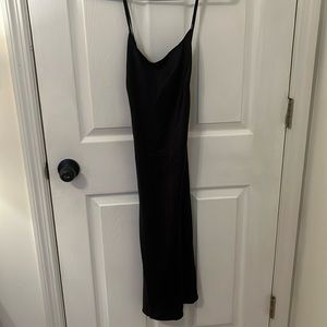 Open back silk midi dress